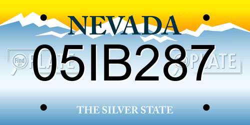 05IB287 Nevada License Plate