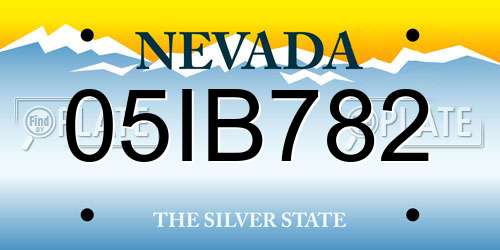 05IB782 Nevada License Plate