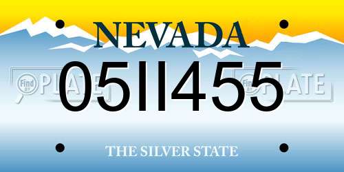 05II455 Nevada License Plate