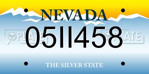 05II458 Nevada License Plate