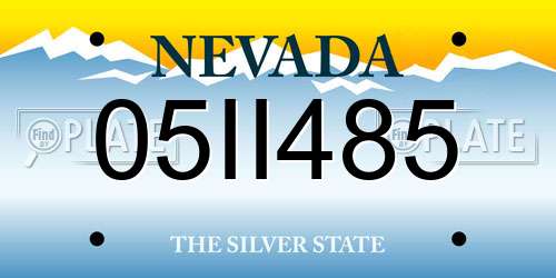 05II485 Nevada License Plate