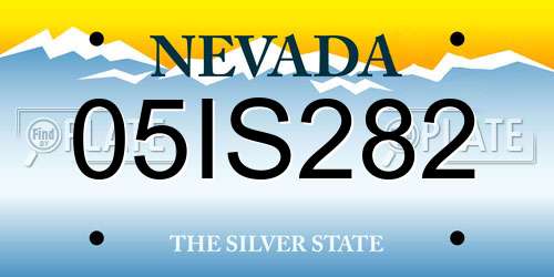 05IS282 Nevada License Plate