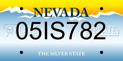 05IS782 Nevada License Plate