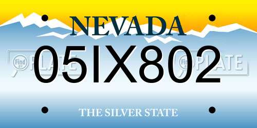 05IX802 Nevada License Plate