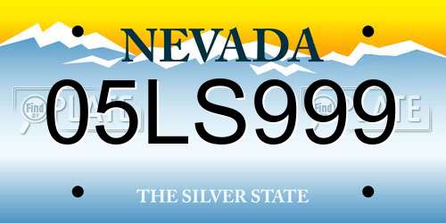 05LS999 Nevada License Plate