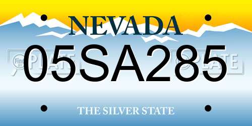05SA285 Nevada License Plate