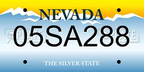 05SA288 Nevada License Plate