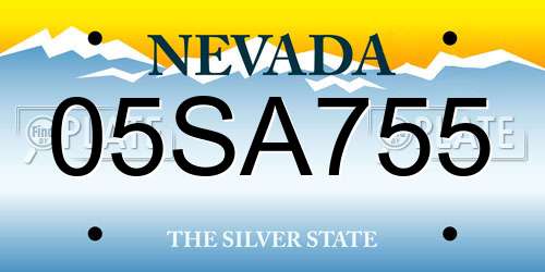 05SA755 Nevada License Plate