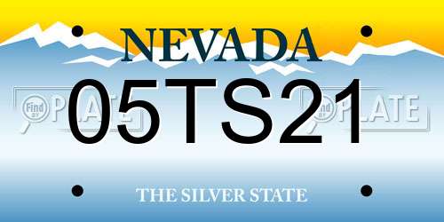 05TS21 Nevada License Plate