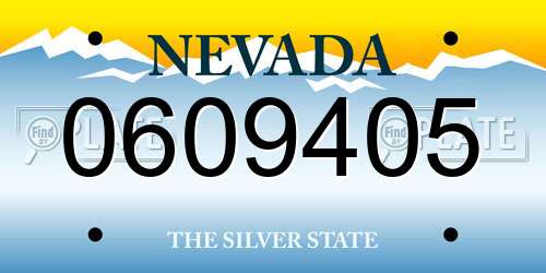 0609405 Nevada License Plate