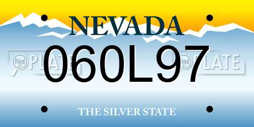 060L97 Nevada License Plate