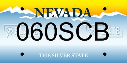 060SCB Nevada License Plate