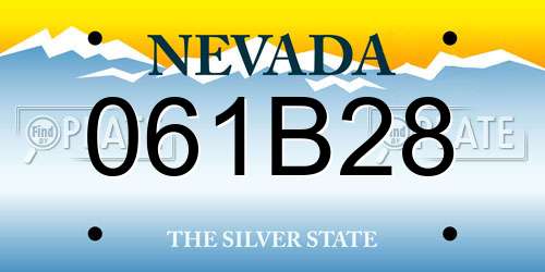 061B28 Nevada License Plate