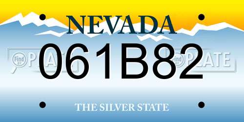 061B82 Nevada License Plate