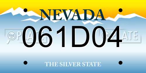 061D04 Nevada License Plate