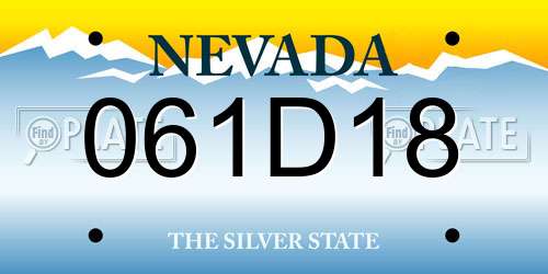 061D18 Nevada License Plate