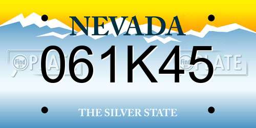 061K45 Nevada License Plate