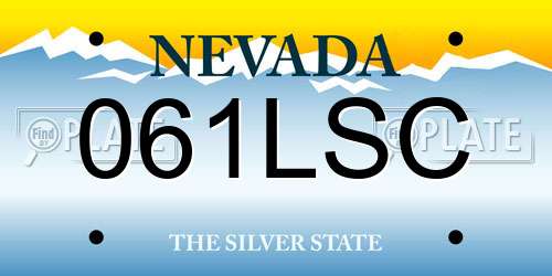 061LSC Nevada License Plate