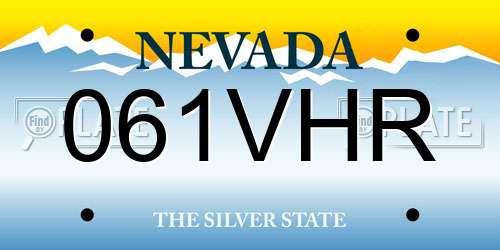 061VHR Nevada License Plate