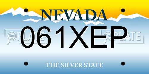 061XEP Nevada License Plate