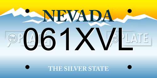 061XVL Nevada License Plate