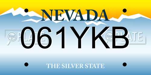 061YKB Nevada License Plate
