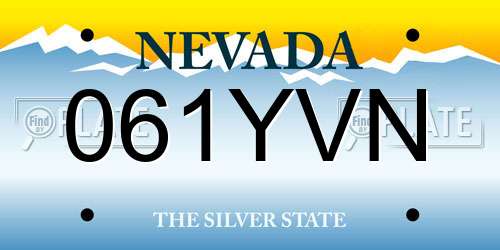 061YVN Nevada License Plate