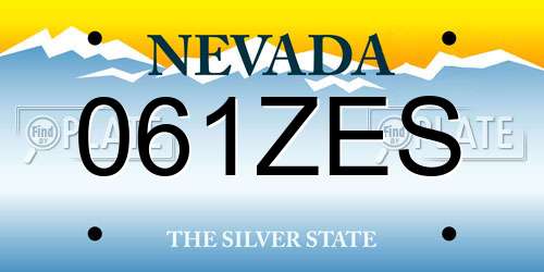 061ZES Nevada License Plate
