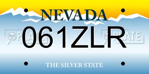 061ZLR Nevada License Plate