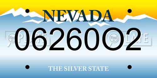 06260O2 Nevada License Plate