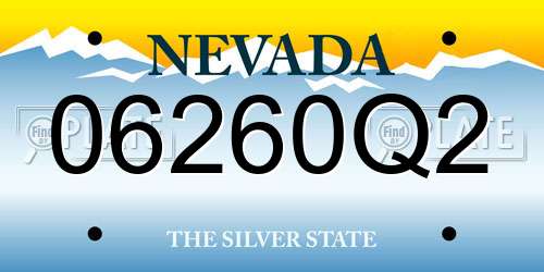 06260Q2 Nevada License Plate