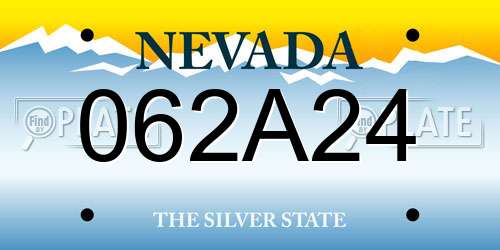 062A24 Nevada License Plate
