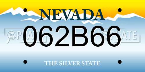 062B66 Nevada License Plate