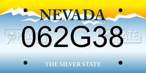 062G38 Nevada License Plate