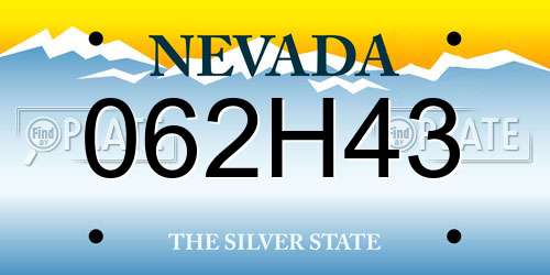 062H43 Nevada License Plate