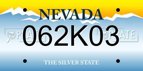 062K03 Nevada License Plate