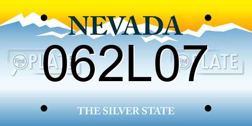 062L07 Nevada License Plate