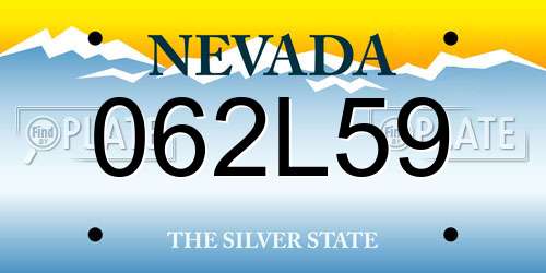 062L59 Nevada License Plate