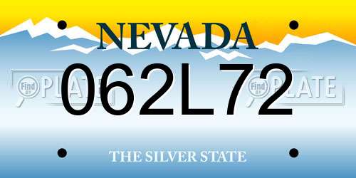 062L72 Nevada License Plate