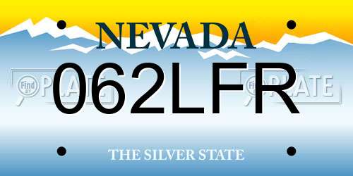 062LFR Nevada License Plate