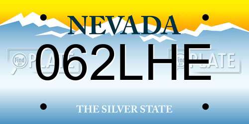 062LHE Nevada License Plate