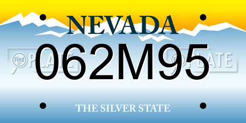 062M95 Nevada License Plate