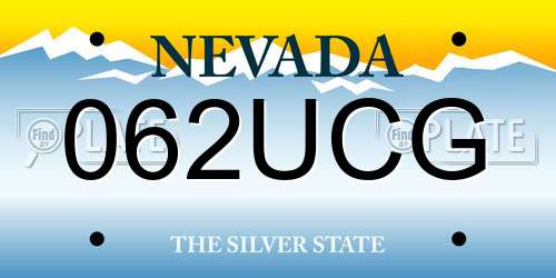 062UCG Nevada License Plate