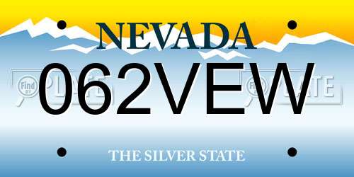 062VEW Nevada License Plate