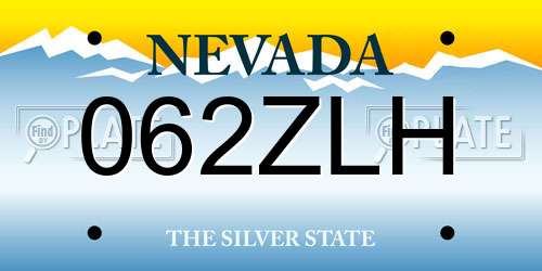 062ZLH Nevada License Plate