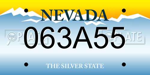 063A55 Nevada License Plate