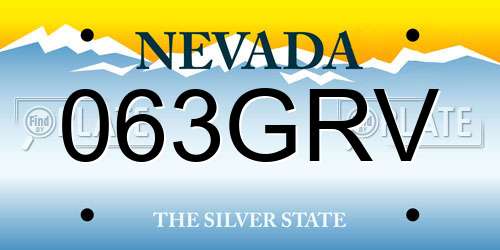 063GRV Nevada License Plate