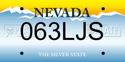 063LJS Nevada License Plate