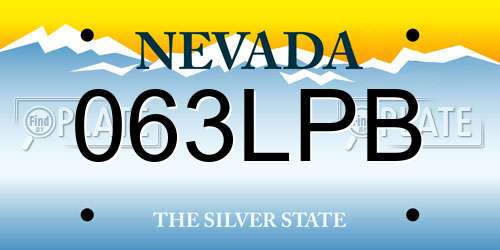 063LPB Nevada License Plate