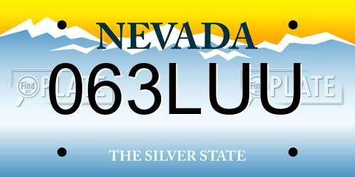 063LUU Nevada License Plate
